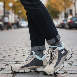 Helly Hansen Waterproof Light Blue and Gray Low Hiking Camping Boot  8.5w